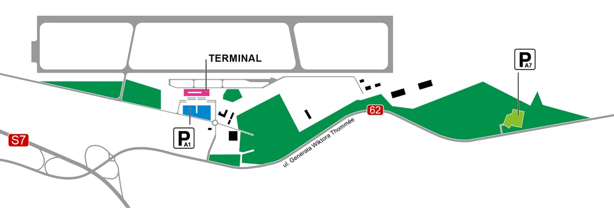 华沙莫德林机场及航站楼地图（WMI）